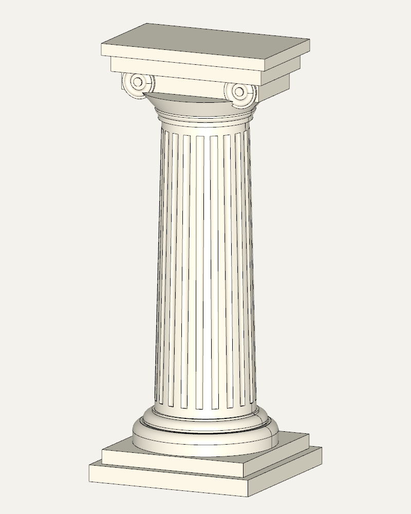 Render of an antique column